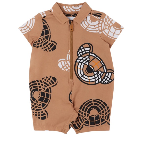 BNWT and Box BURBERRY Baby Beige Thomas Bear Jumpsuit - 6M - Picture 1 of 8